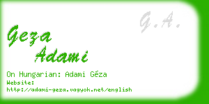 geza adami business card